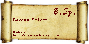 Barcsa Szidor névjegykártya
